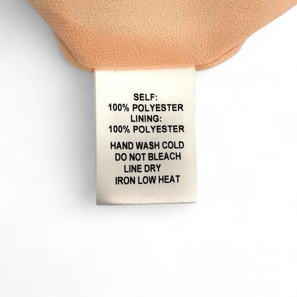 Promesa Women's Floral Surplice Mini Dress Size L Peach Floral Chiffon Sundress - Picture 8 of 10